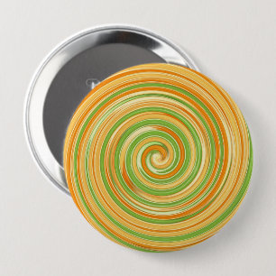 Badge Rond 10 Cm Spirale de couleurs d'agrumes amusantes