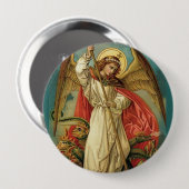 Badge Rond 10 Cm St Michael Arkhangel (Devant & derrière)