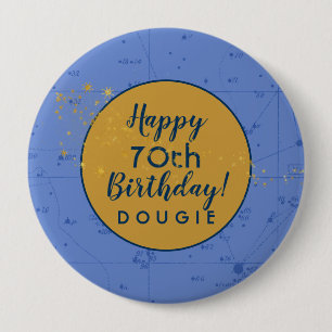 Badge Rond 10 Cm Stargazer Periwinkle Bleu Personnalisé Anniversair