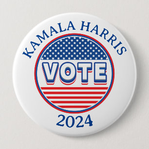Badge Rond 10 Cm Stars and Stripes Vote USA - Election