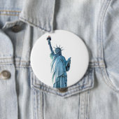 Badge Rond 10 Cm Statue de la liberté (En situation)