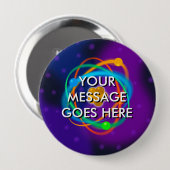 Badge Rond 10 Cm Structure atomique de message personnalisé Science (Devant & derrière)