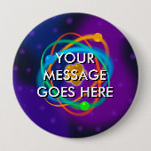 Badge Rond 10 Cm Structure atomique de message personnalisé Science (Devant)
