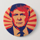 Badge Rond 10 Cm Style de propagande de Donald Trump (Devant)