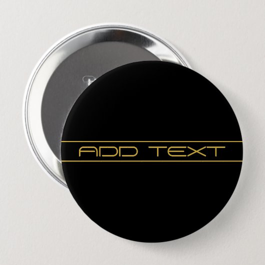 Badge Rond 10 Cm Style moderne et modifiable Texte Or & Grilles (Devant & derrière)