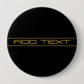 Badge Rond 10 Cm Style moderne et modifiable Texte Or & Grilles (Devant)