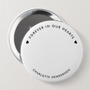 Badge Rond 10 Cm Style Moderne Pour Toujours Dans Notre Coeur Bouto