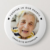 Badge Rond 10 Cm Style Moderne Pour Toujours Dans Notre Coeur Bouto (Devant)