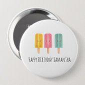 Badge Rond 10 Cm Summer Ice Cream Sticks (Devant & derrière)