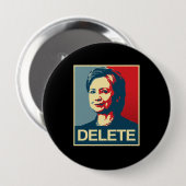 Badge Rond 10 Cm SUPPRESSION - affiche d'Anti-Hillary - - (Devant & derrière)