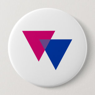 BADGE ROND 10 CM SYMBOLE BISEXUEL DE TRIANGLE