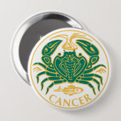 Badge Rond 10 Cm Symbole cancéreux du Zodiaque sur un (Devant & derrière)