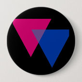 Badge Rond 10 Cm Symbole de bisexualité (Devant)