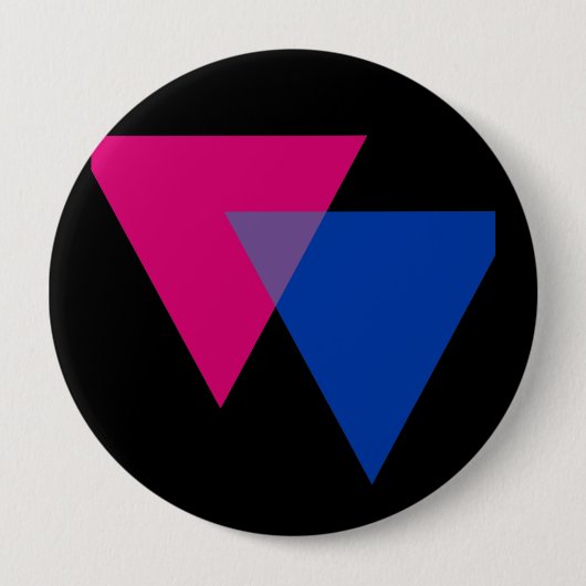 Badge Rond 10 Cm Symbole de bisexualité (Devant)