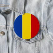 Badge Rond 10 Cm Symbole de drapeau de pays de la Roumanie long (En situation)