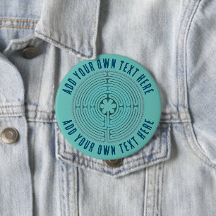 Badge Rond 10 Cm Symbole de géométrie sacrée - Chartres Labyrinthe