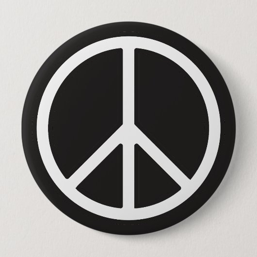 Badge Rond 10 Cm Symbole de la paix blanche (Devant)