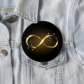Badge Rond 10 Cm Symbole d'infini doré (En situation)