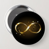 Badge Rond 10 Cm Symbole d'infini doré (Devant & derrière)