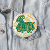 Badge Rond 10 Cm Symbole du Zodiaque sur un (En situation)