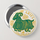 Badge Rond 10 Cm Symbole du Zodiaque sur un (Devant & derrière)