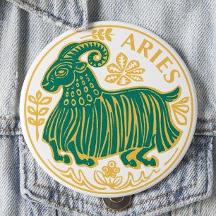 Badge Rond 10 Cm Symbole du Zodiaque sur un