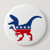 Badge Rond 10 Cm T-Rex patriotique anti-politique (Devant)