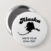 BADGE ROND 10 CM T-SHIRT DE DEVISE D'ÉTAT DE L'ALASKA (Devant & derrière)