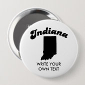 BADGE ROND 10 CM T-SHIRT DE DEVISE D'ÉTAT DE L'INDIANA (Devant & derrière)