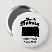 BADGE ROND 10 CM T-SHIRT DE DEVISE D'ÉTAT DU DAKOTA DU SUD (Devant & derrière)