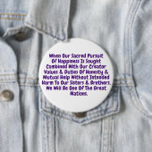 Badge Rond 10 Cm T-Shirt Rappel Court Pour Vivre Nos Valeurs Sacrée (En situation)
