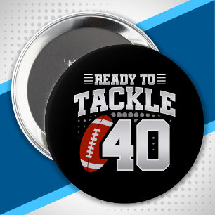Badge Rond 10 Cm Tackle 40e anniversaire 40 ans Couples Anniversair