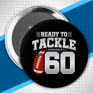 Badge Rond 10 Cm Tackle 60e anniversaire 60 ans Couples Anniversair