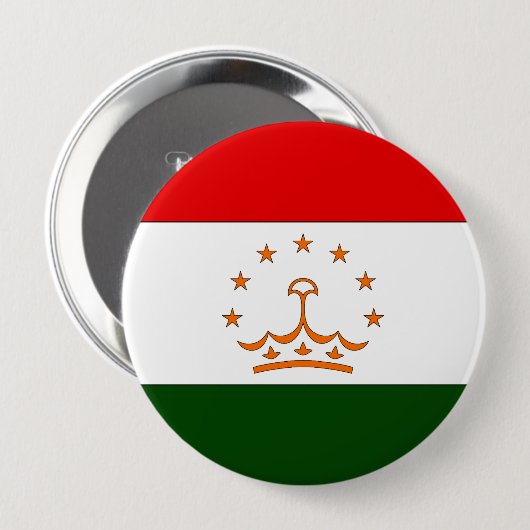 Badge Rond 10 Cm Tadjikistan (Devant & derrière)