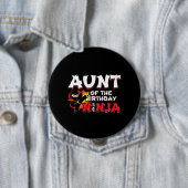 Badge Rond 10 Cm Tante de l'anniversaire Ninja - Ninja fête d'anniv (En situation)