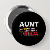 Badge Rond 10 Cm Tante de l'anniversaire Ninja - Ninja fête d'anniv (Devant & derrière)