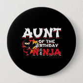 Badge Rond 10 Cm Tante de l'anniversaire Ninja - Ninja fête d'anniv (Devant)