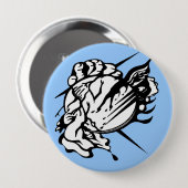 Badge Rond 10 Cm Tatouage tribal de nuage de tonnerre (Devant & derrière)