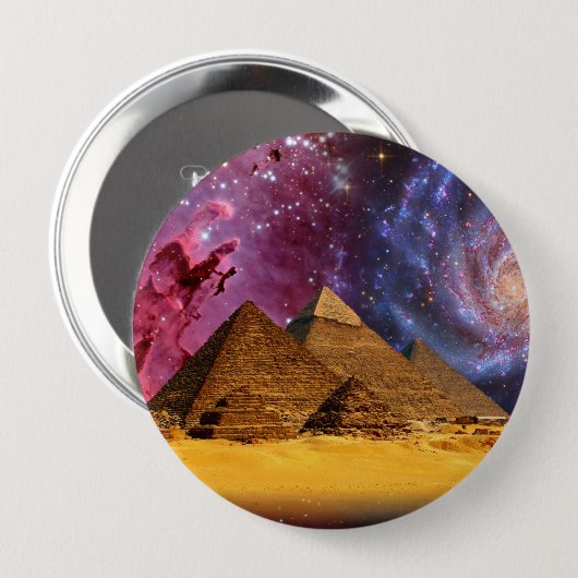 Badge Rond 10 Cm tempête cosmique au-dessus de l'égypte (Devant & derrière)