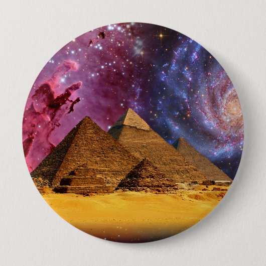 Badge Rond 10 Cm tempête cosmique au-dessus de l'égypte (Devant)