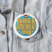 Badge Rond 10 Cm Texte de Barack Amérique (En situation)
