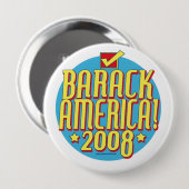 Badge Rond 10 Cm Texte de Barack Amérique (Devant & derrière)