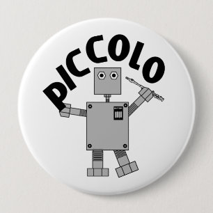 Badge Rond 10 Cm Texte du robot Piccolo