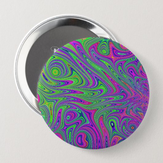 Badge Rond 10 Cm textures psychodeliques (Devant & derrière)