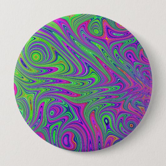 Badge Rond 10 Cm textures psychodeliques (Devant)