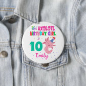Badge Rond 10 Cm This Axolotl Girl is Amphibian Salamander (En situation)