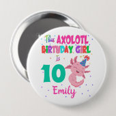 Badge Rond 10 Cm This Axolotl Girl is Amphibian Salamander (Devant & derrière)