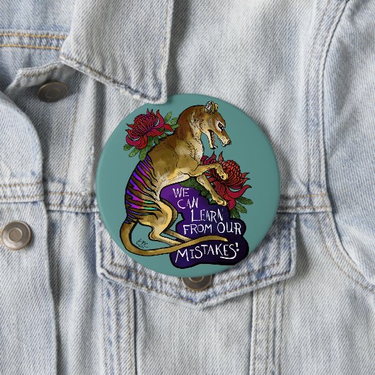 Badge Rond 10 Cm Thylacine : nous pouvons apprendre (En situation)