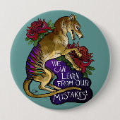 Badge Rond 10 Cm Thylacine : nous pouvons apprendre (Devant)