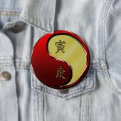 Badge Rond 10 Cm Tigre de Métal (En situation)